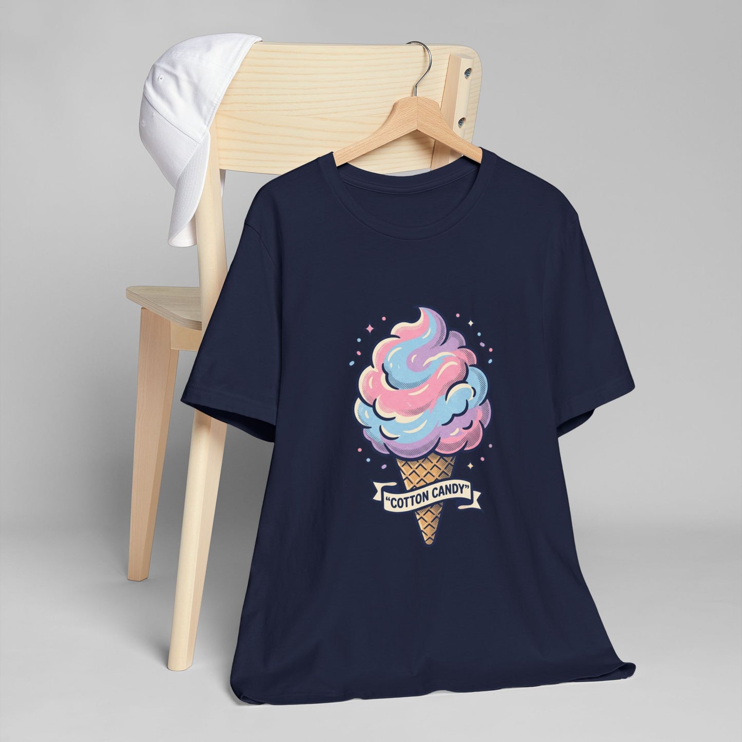 Cotton Candy Cone T-Shirt | Pastel Ice Cream Graphic