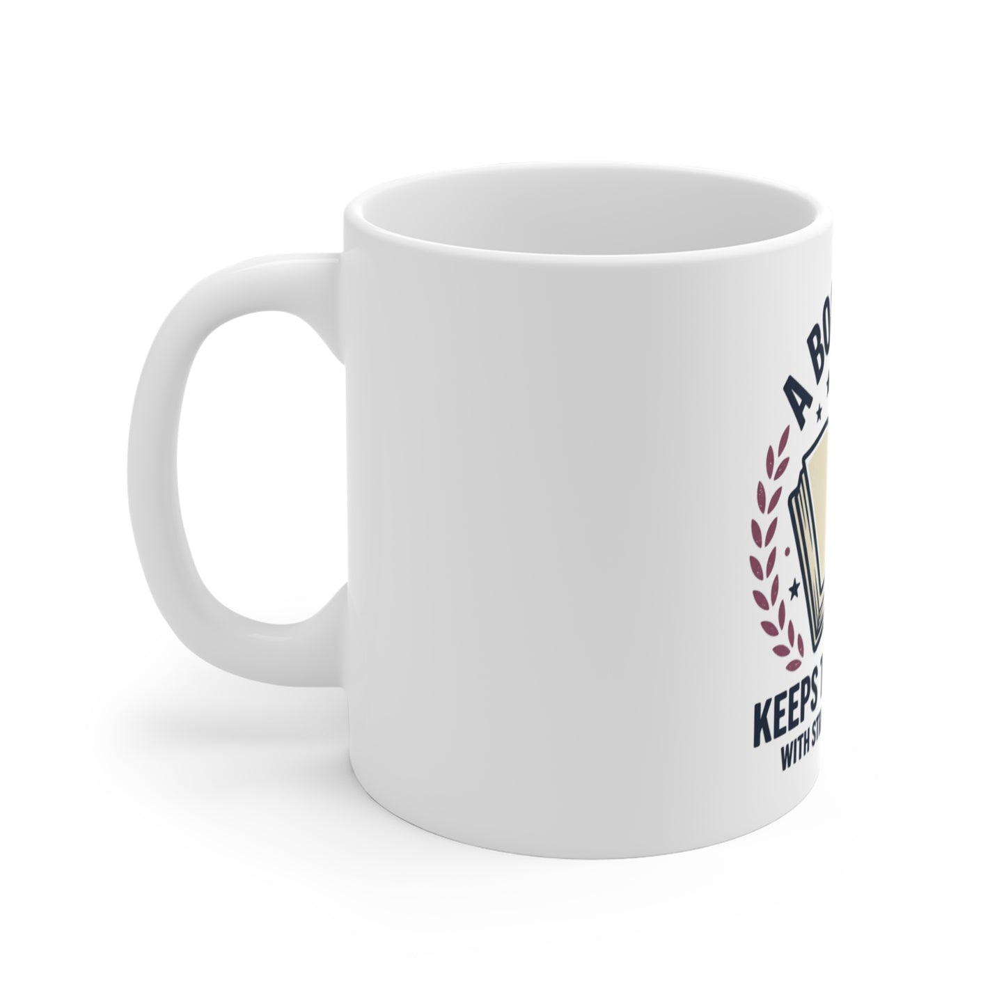 Book Lover Mug — "A Book A Day Keeps The Nice Men With Strait Jackets Away" 11oz-Expected Shipping in 3-5 business days in the US.