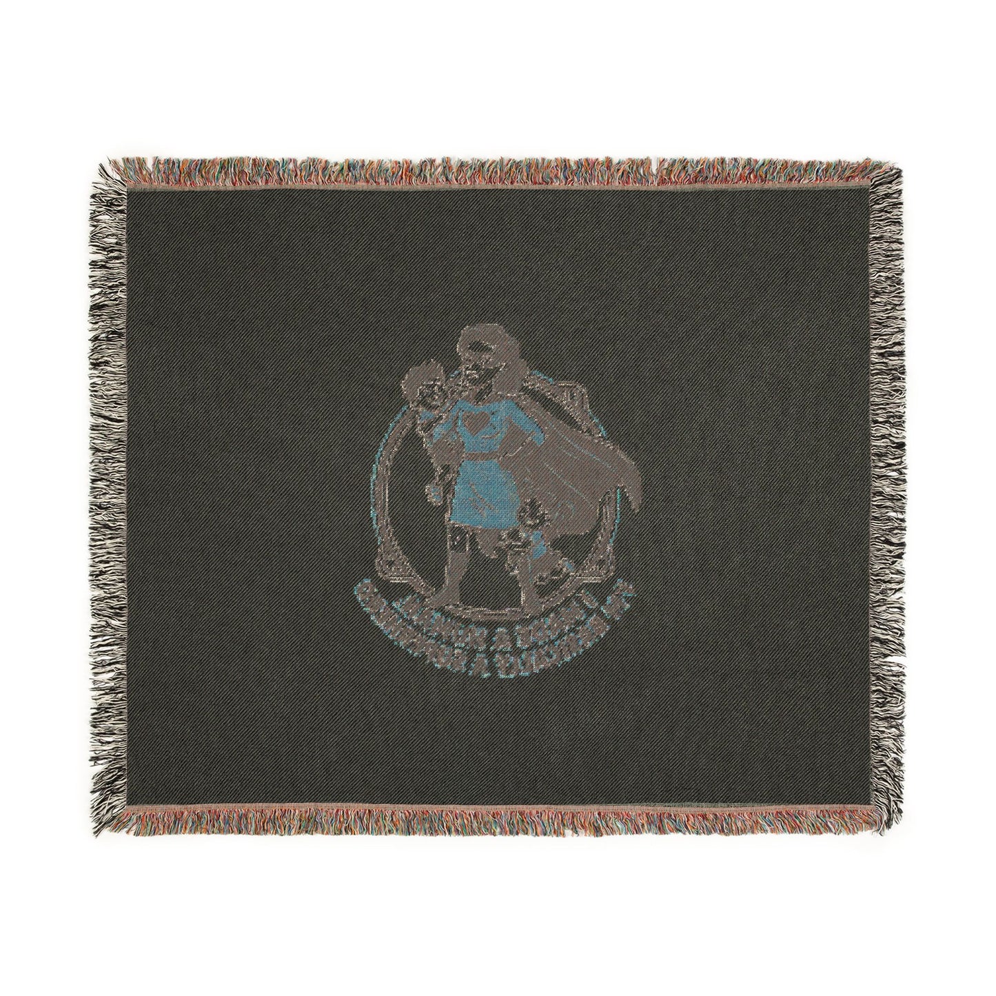 Medieval Knight Emblem Blanket | Woven Tapestry Throw, Heraldic Coat of Arms
