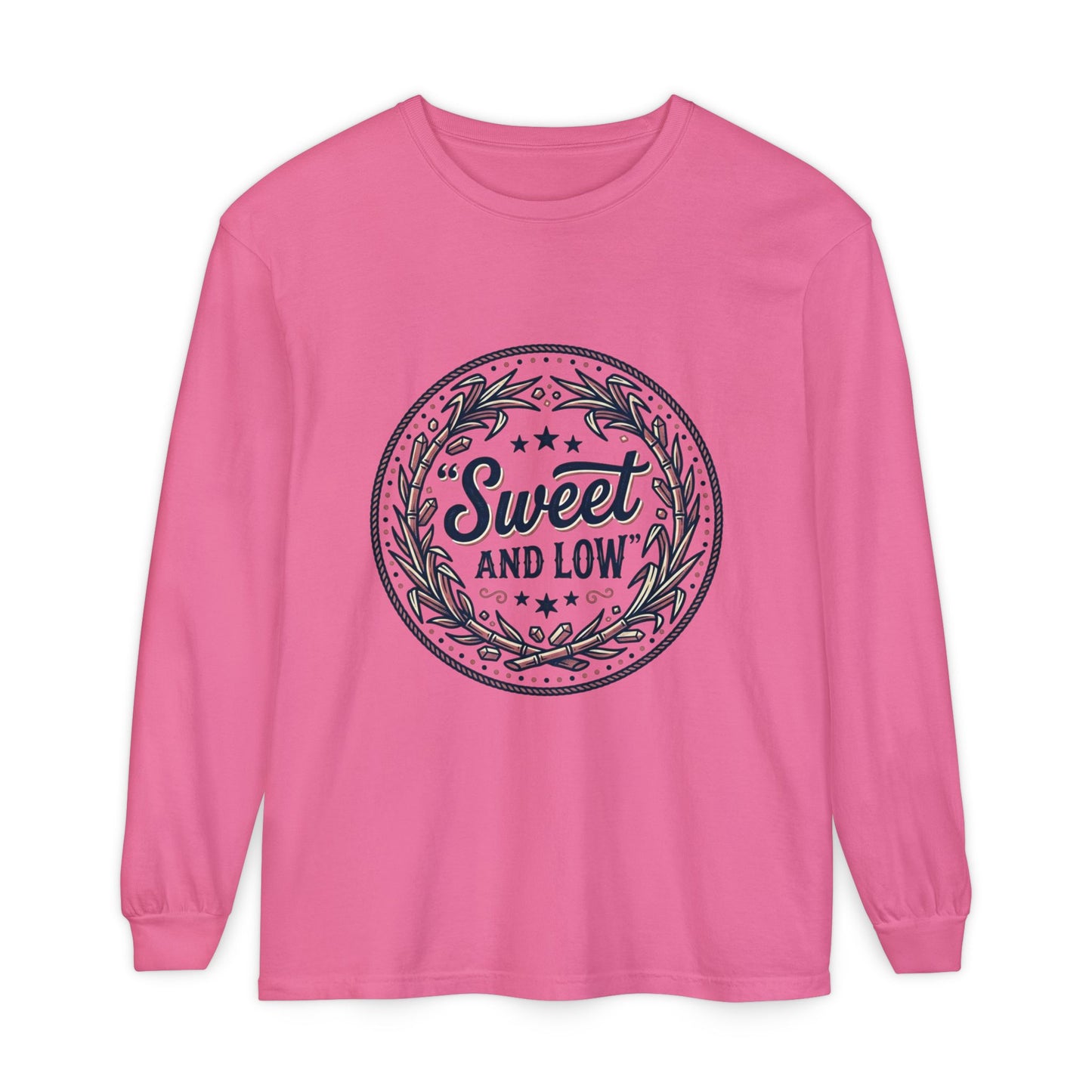 Sweet and Low medallion Long Sleeve T-Shirt | vintage badge typography